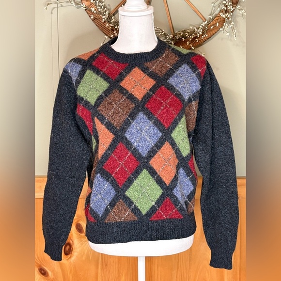 Vtg Geoffrey Beene 100% Lambswool Grandpa Sweater Sz M Preppy - Picture 1 of 11